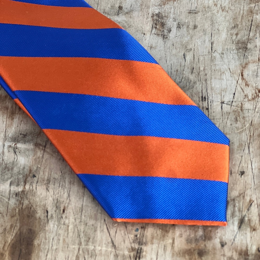 Signature Collection University of Florida Tie OS Mens Silk Striped Orange Blue